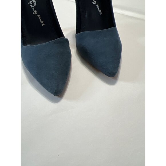 Alice & Olivia Navy Blue Suede Pointed-Toe Stiletto Heels - Picture 7 of 11